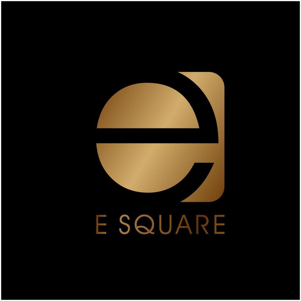 modern and simple gold E logo vector