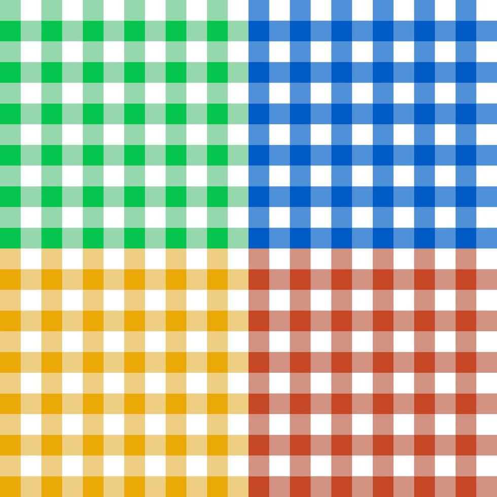 multicolored plaid fabric pattern vector collection in different colors