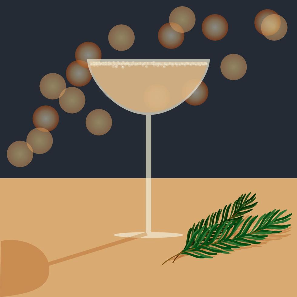 Champagne saucer at night. New year poster, banner and etc. Vector. vector