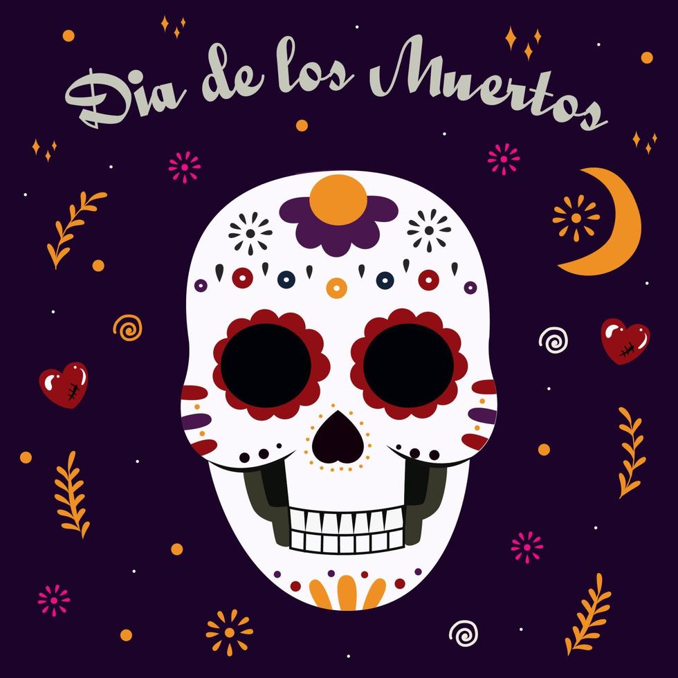 dia de muertos. day of the dead. ornament with that skull vector