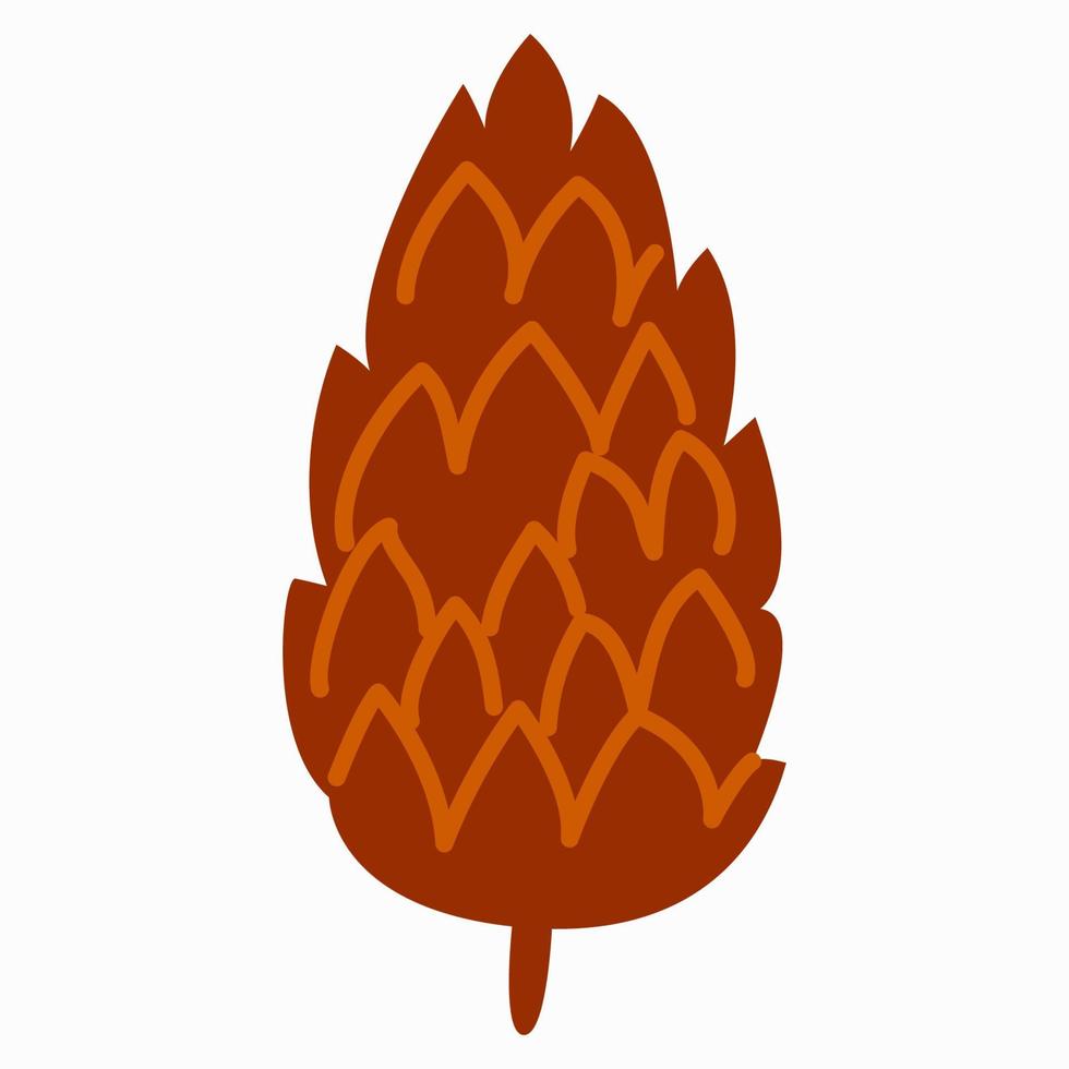 fir cone. Vector illustration on white background flat style.