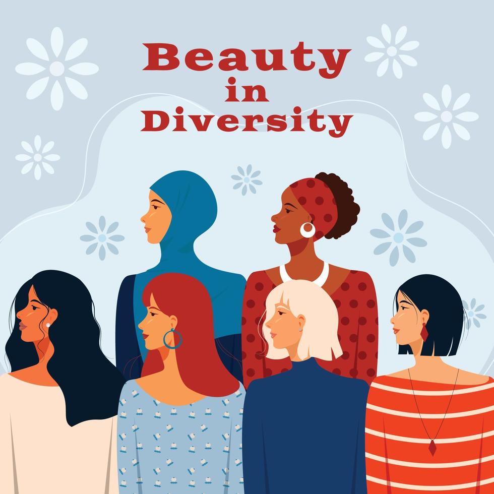 Concept of Women in Diversity vector