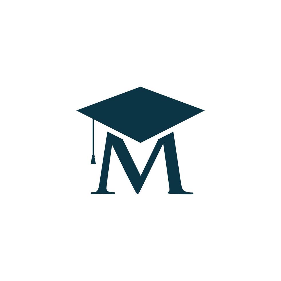 Letter M education logo vector illustration template