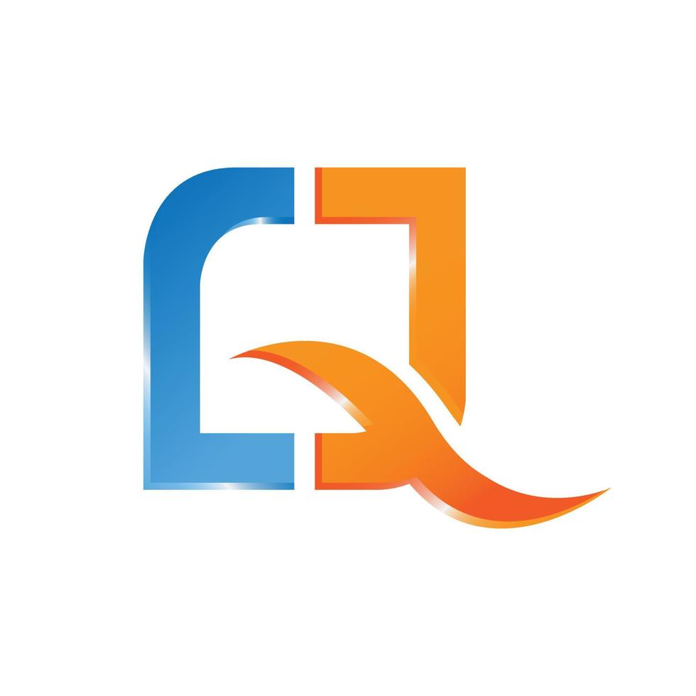 Initial Letter Q logo vector concept design with 3d style