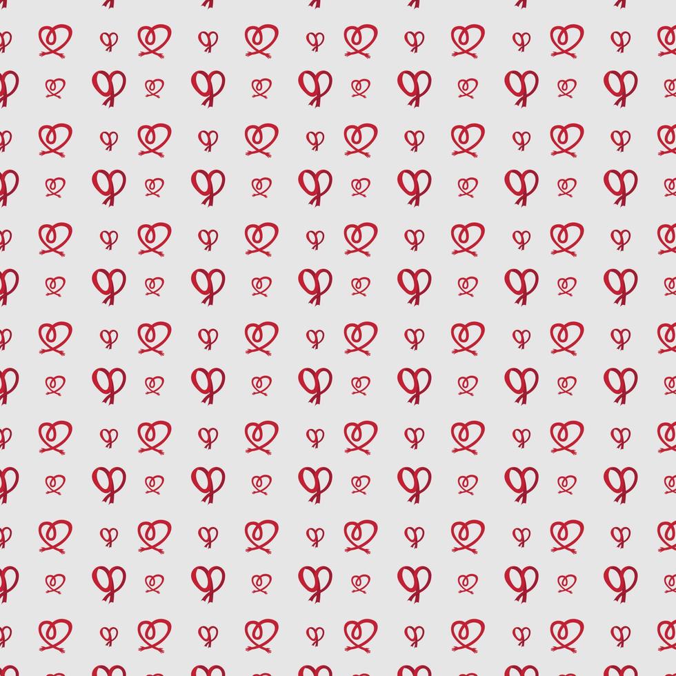 Seamless red heart pattern background vector on light grey background