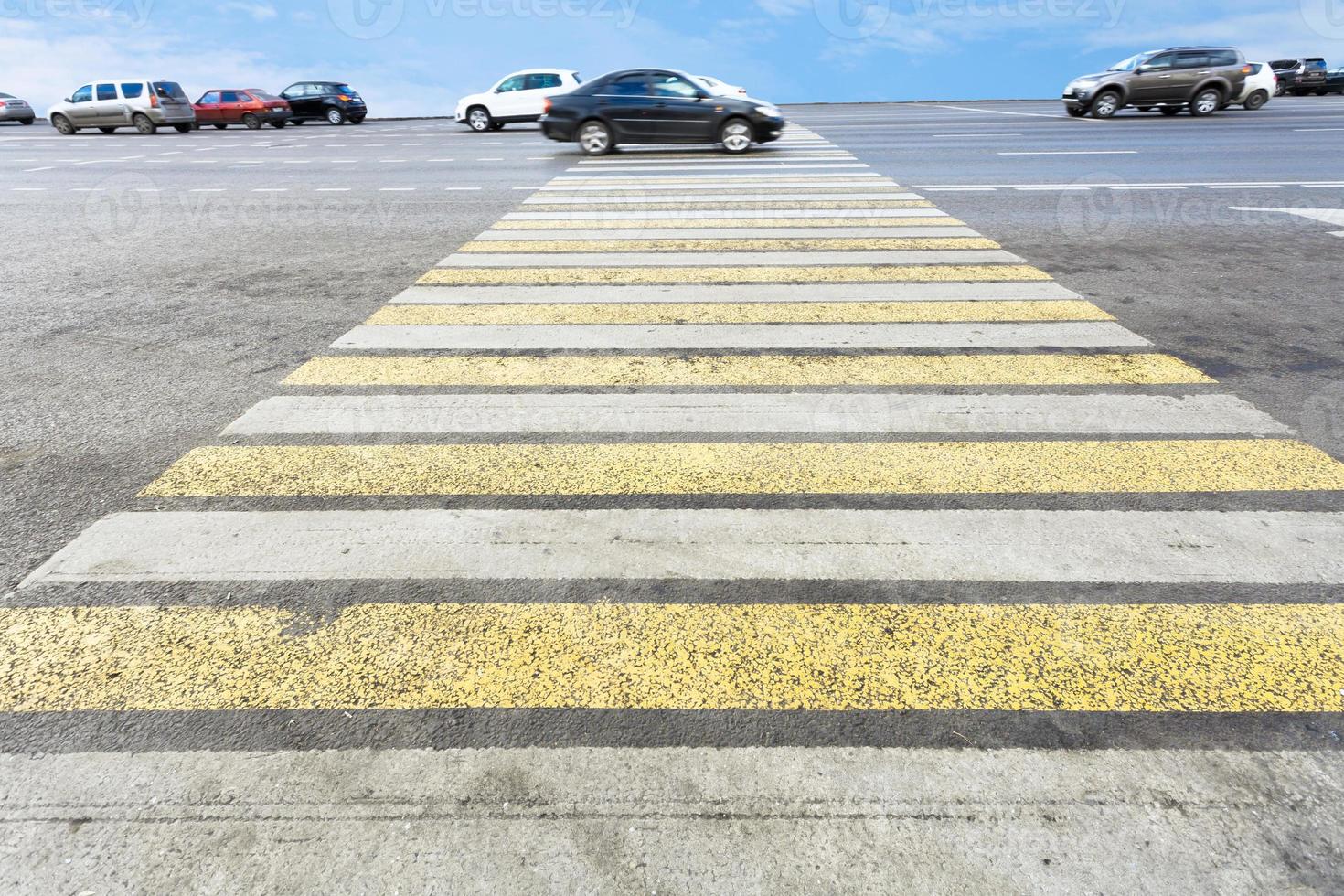 zebra of pedestrian crosswalk on road photo
