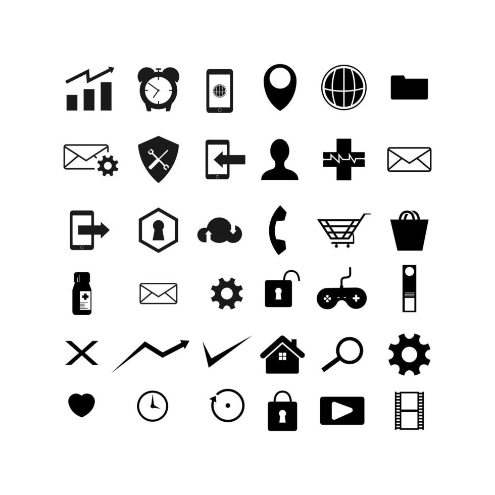 conjunto de iconos de símbolo web diseño de imagen vectorial sobre fondo blanco vector