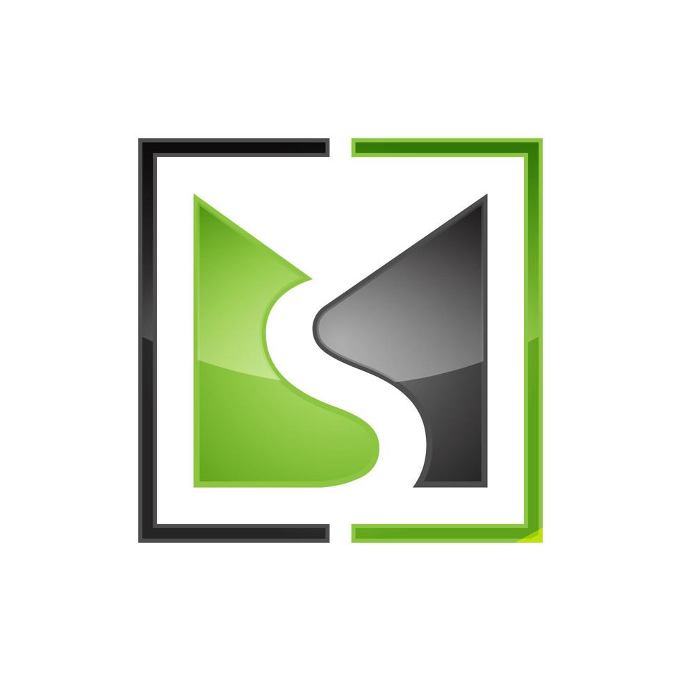 Creative ms letter vector logo design with negative style