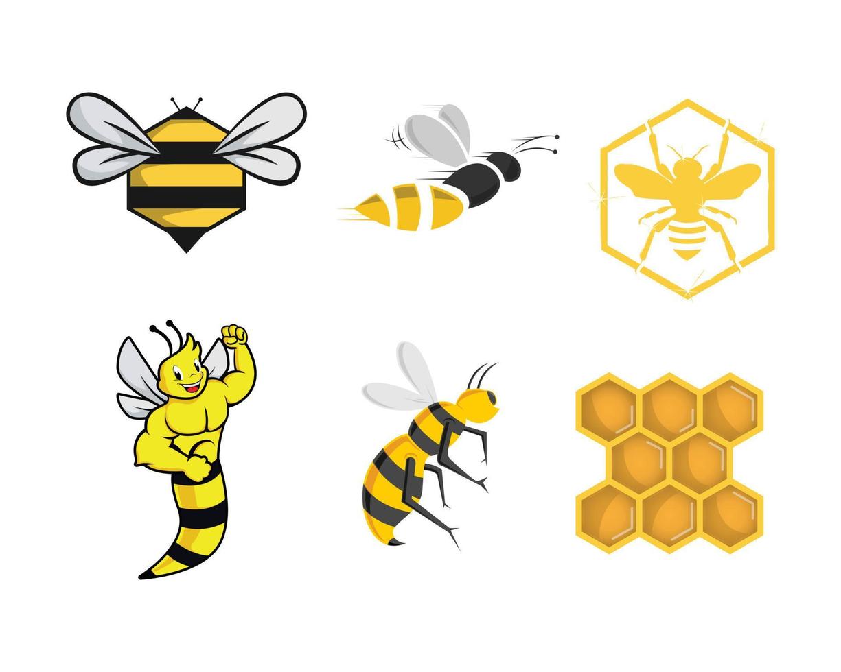 Various Bee logo image and character logo vector
