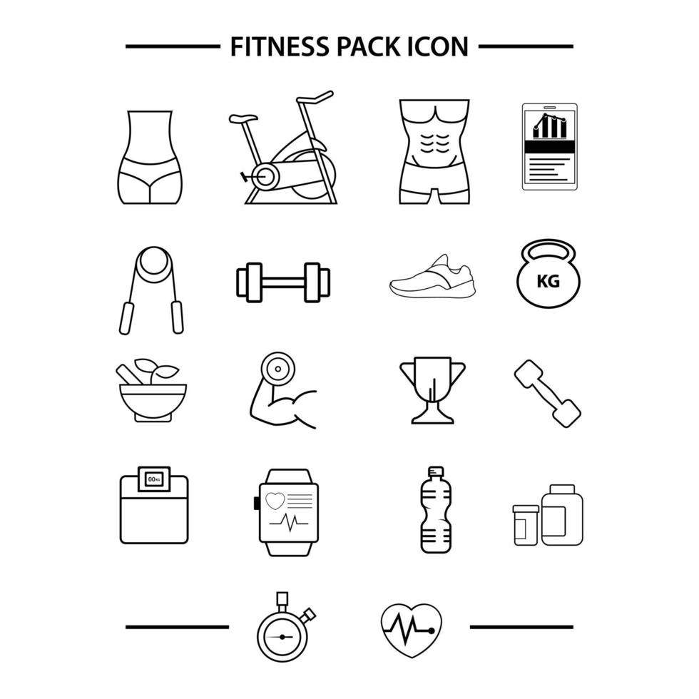 contorno fitness icono vector diseño imagen