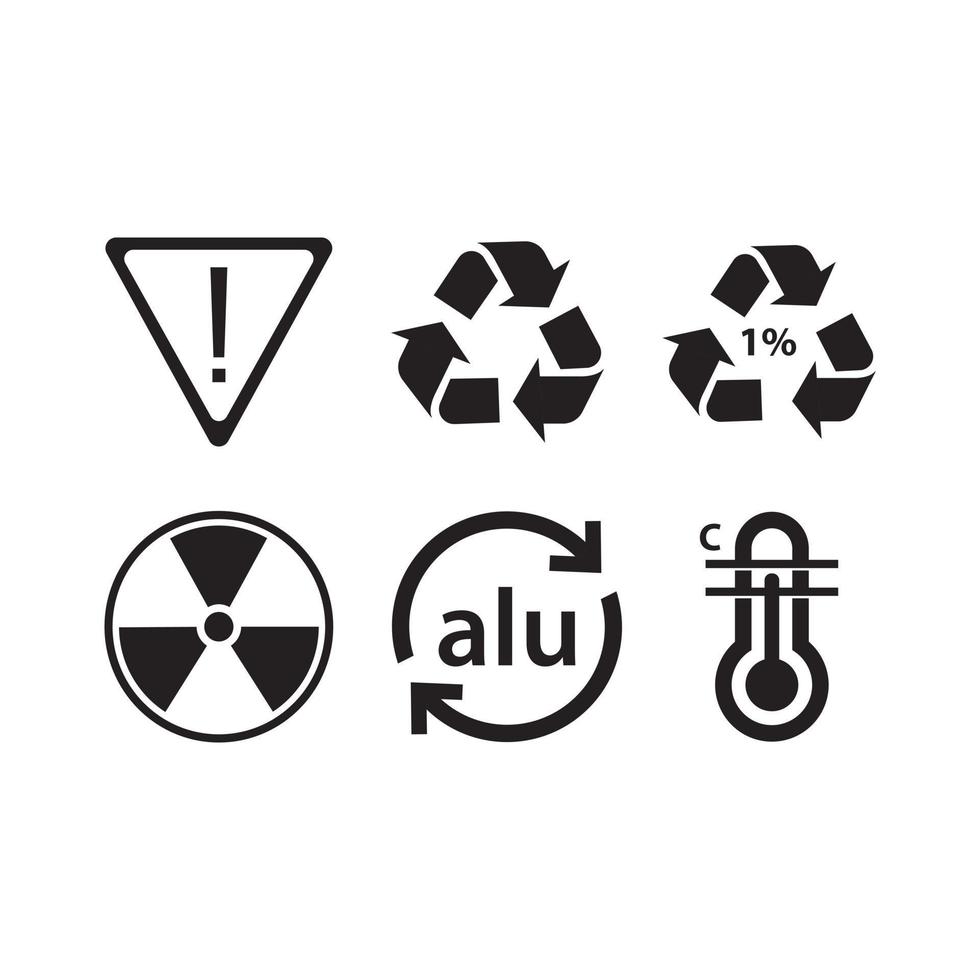 Packaging symbol warning vector Set design