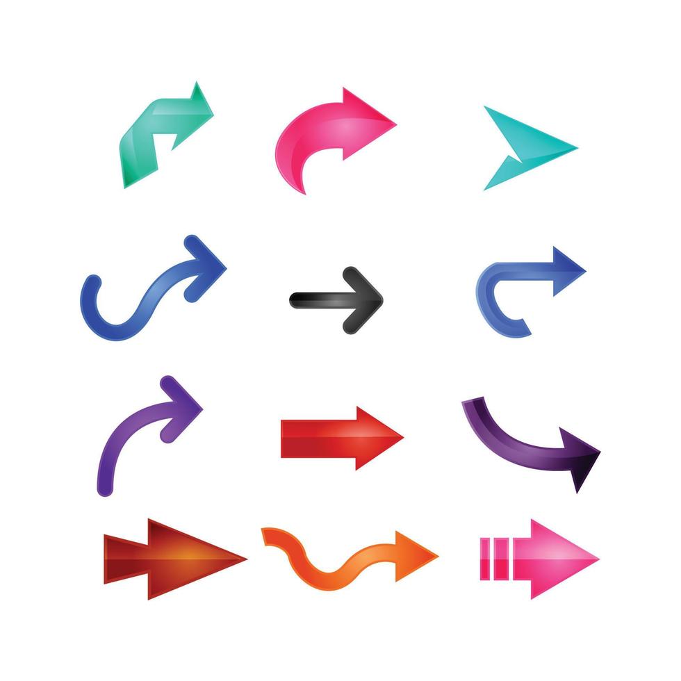vector de conjunto de logotipo de flecha de color