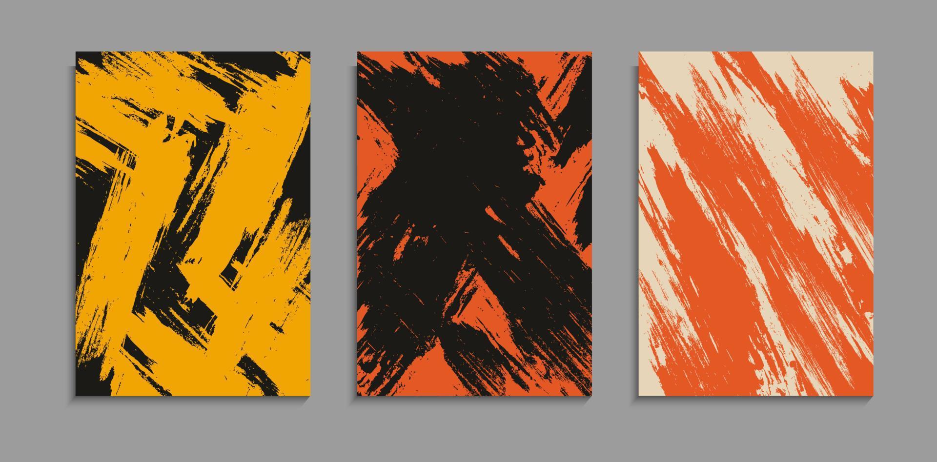 conjunto de plantilla a4 de fondo de textura de rasguño de grunge abstracto vector