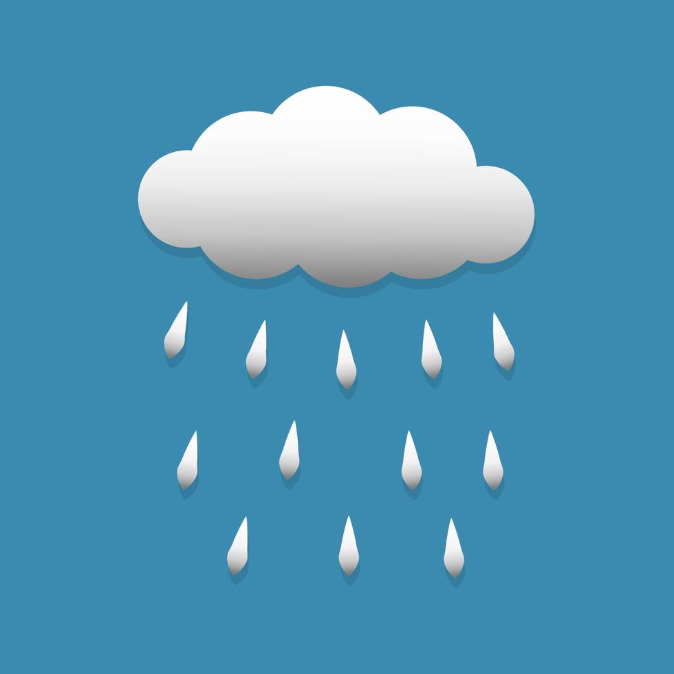 ilustración azul del vector de la nube de lluvia aislada. icono de nube de lluvia sobre fondo azul. adecuado para el diseño de sitios web, iconos web o aplicaciones móviles.