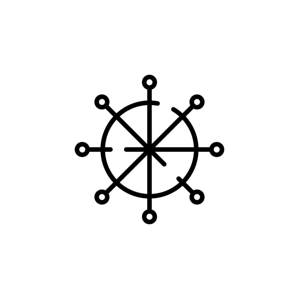 Rudder, Nautical, Ship, Boat Dotted Line Icon Vector Illustration Logo Template. Suitable For Many Purposes.