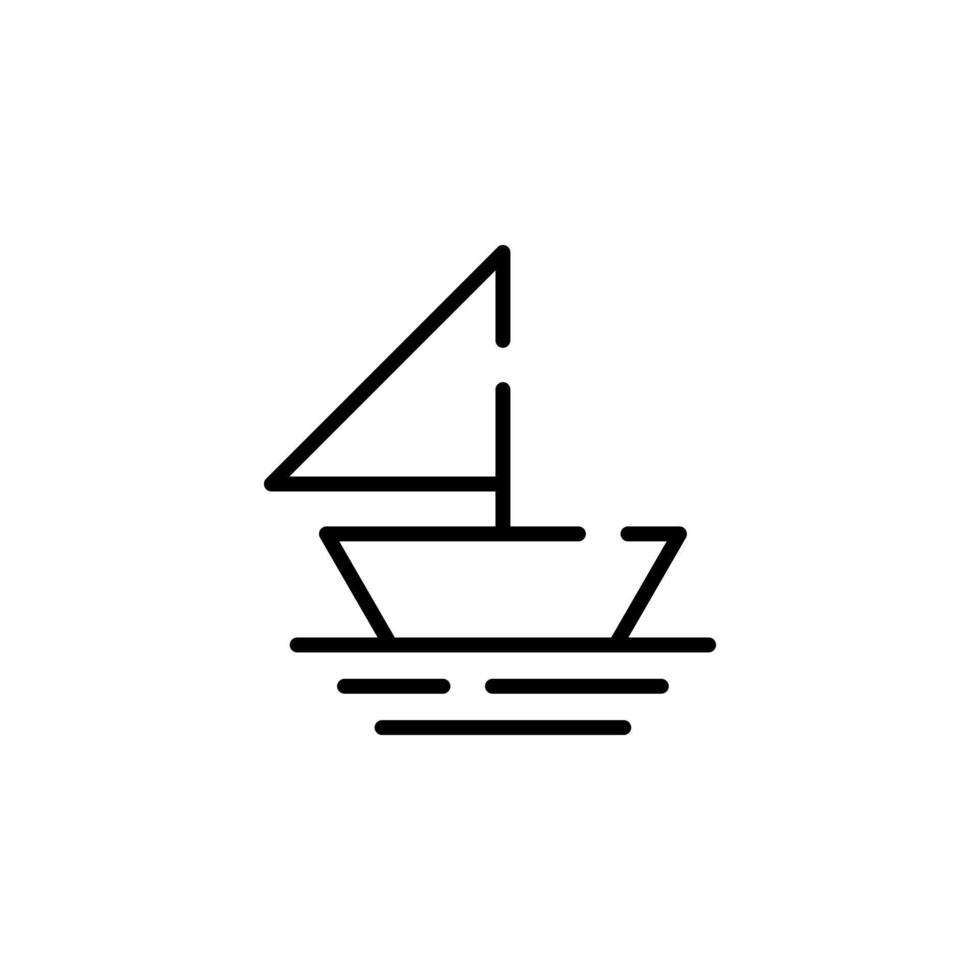 Ship, Boat, Sailboat Dotted Line Icon Vector Illustration Logo Template. Suitable For Many Purposes.