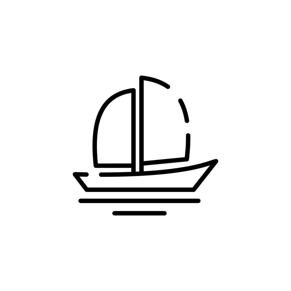 Ship, Boat, Sailboat Dotted Line Icon Vector Illustration Logo Template. Suitable For Many Purposes.