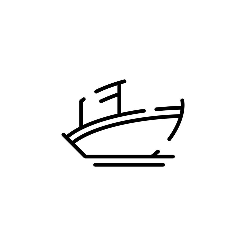 Ship, Boat, Sailboat Dotted Line Icon Vector Illustration Logo Template. Suitable For Many Purposes.
