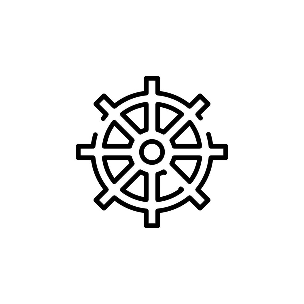 Rudder, Nautical, Ship, Boat Dotted Line Icon Vector Illustration Logo Template. Suitable For Many Purposes.