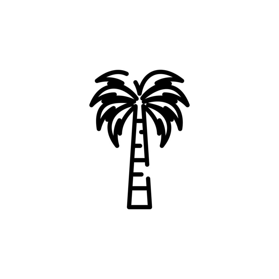 palma, coco, árbol, isla, playa línea punteada icono vector ilustración logotipo plantilla. adecuado para muchos propósitos.