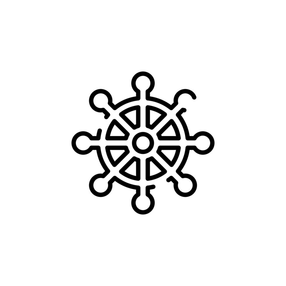 timón, náutico, barco, plantilla de logotipo de ilustración de vector de icono de línea de puntos de barco. adecuado para muchos propósitos.