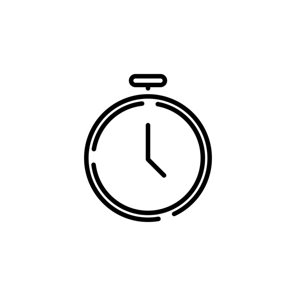 reloj, temporizador, plantilla de logotipo de ilustración de vector de icono de línea de puntos de tiempo. adecuado para muchos propósitos.