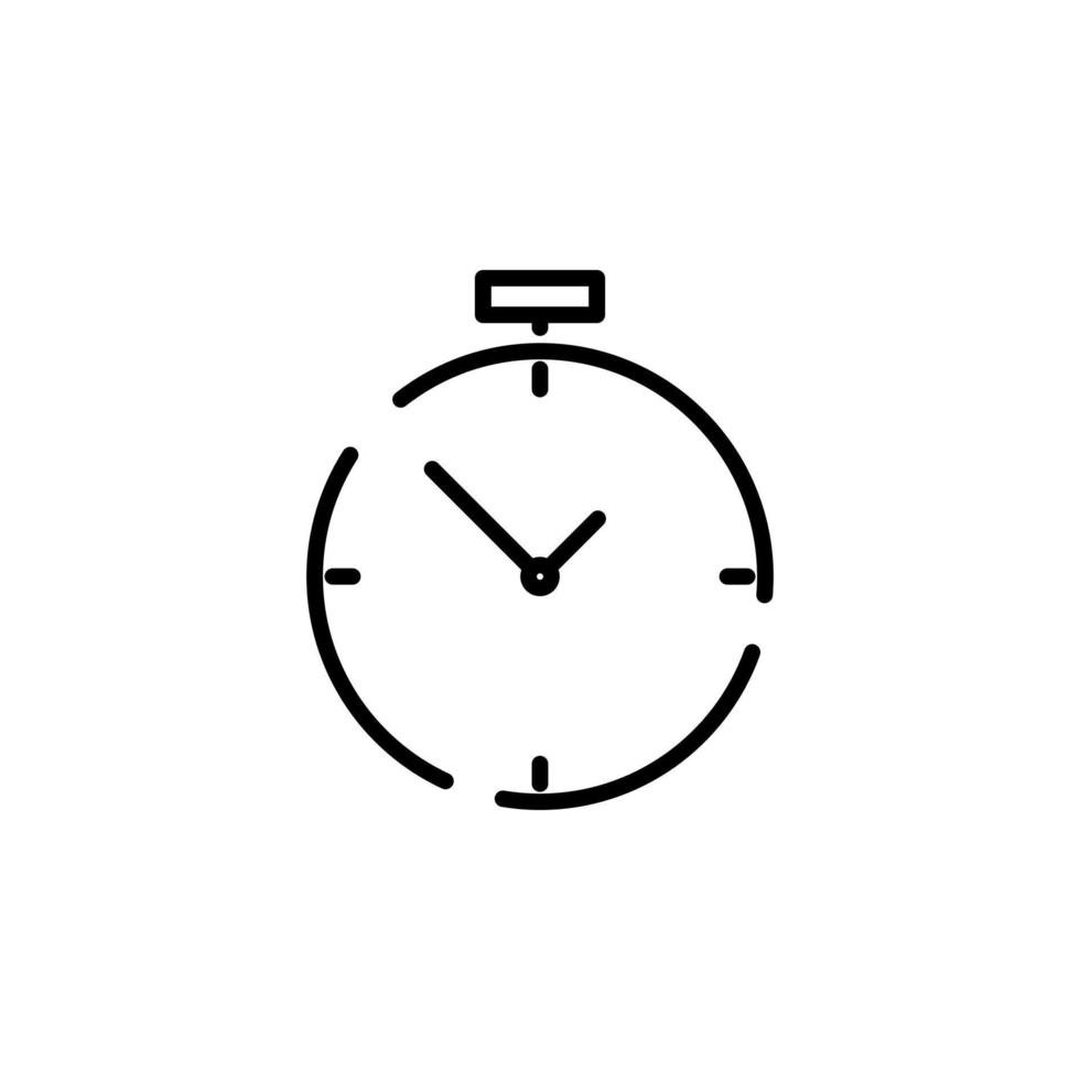 reloj, temporizador, plantilla de logotipo de ilustración de vector de icono de línea de puntos de tiempo. adecuado para muchos propósitos.