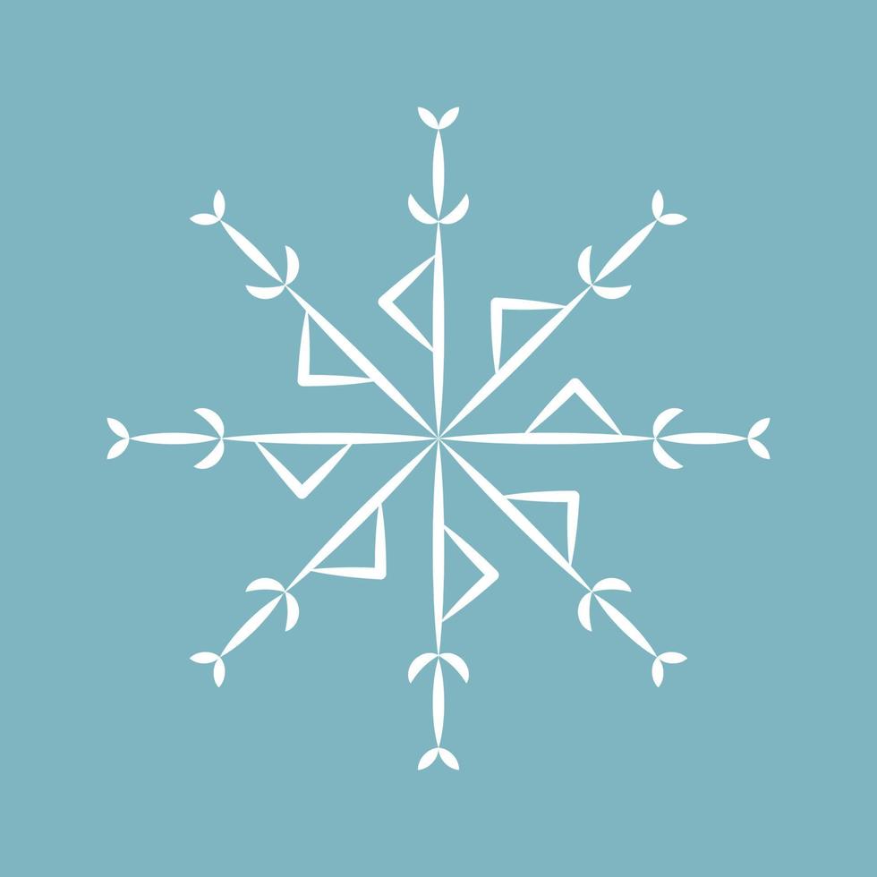 Winter snowflakes isolated on blue background. Celebration decor. Vector illustration