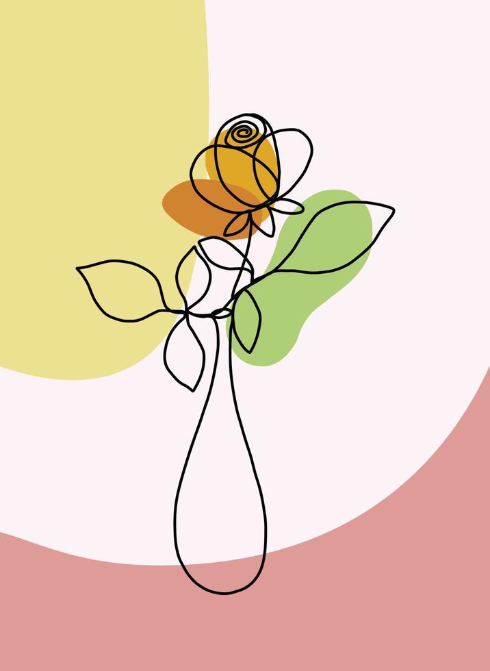 simplicidad flor dibujo de línea continua a mano alzada diseño plano. vector