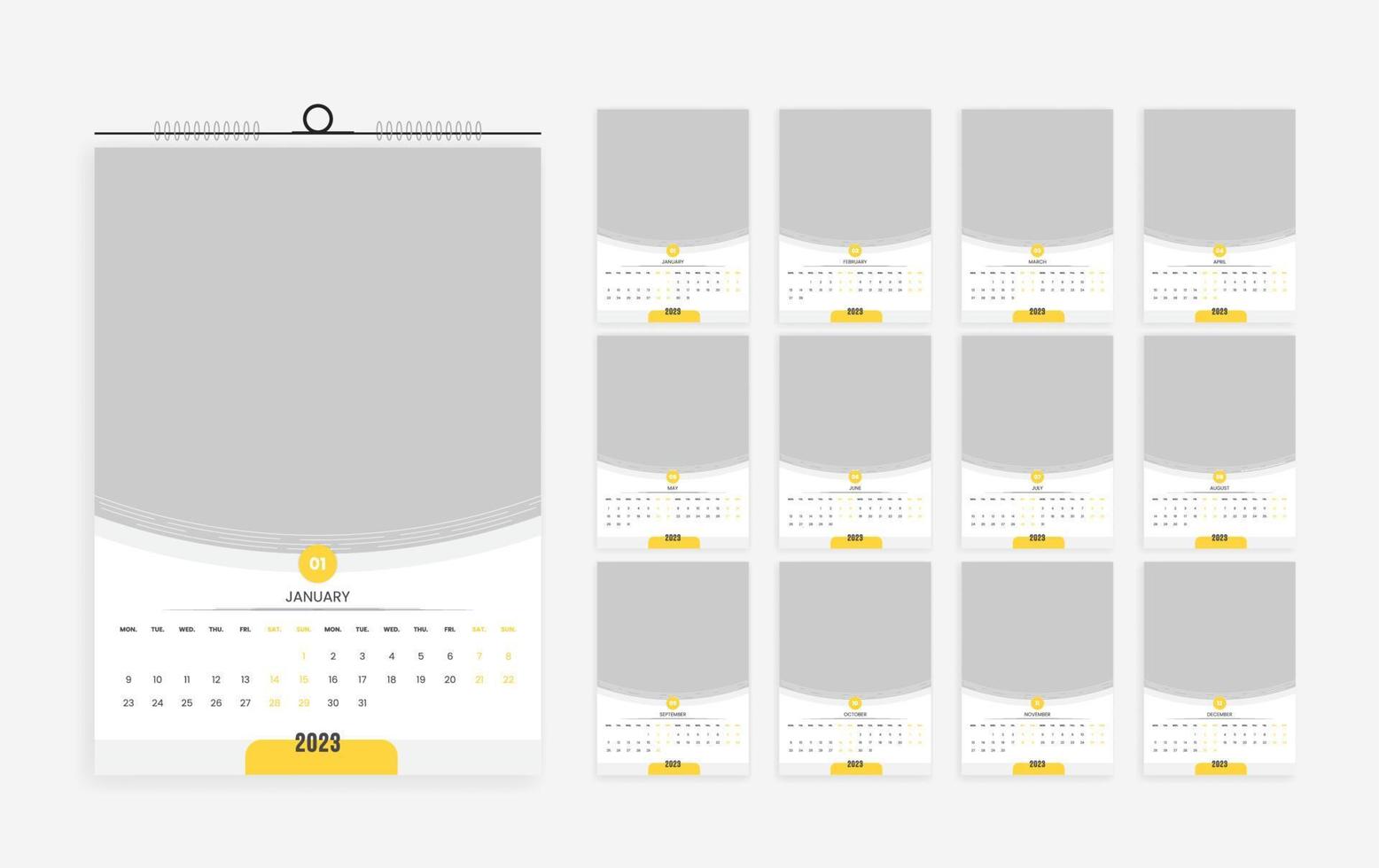 2023 calendar design template vector
