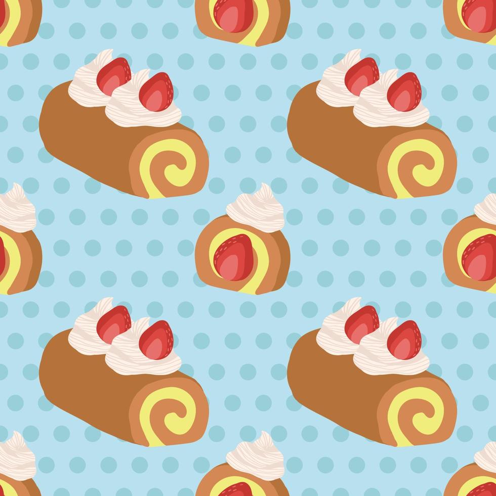 handraw cute food sweet design vector seamless art pattern