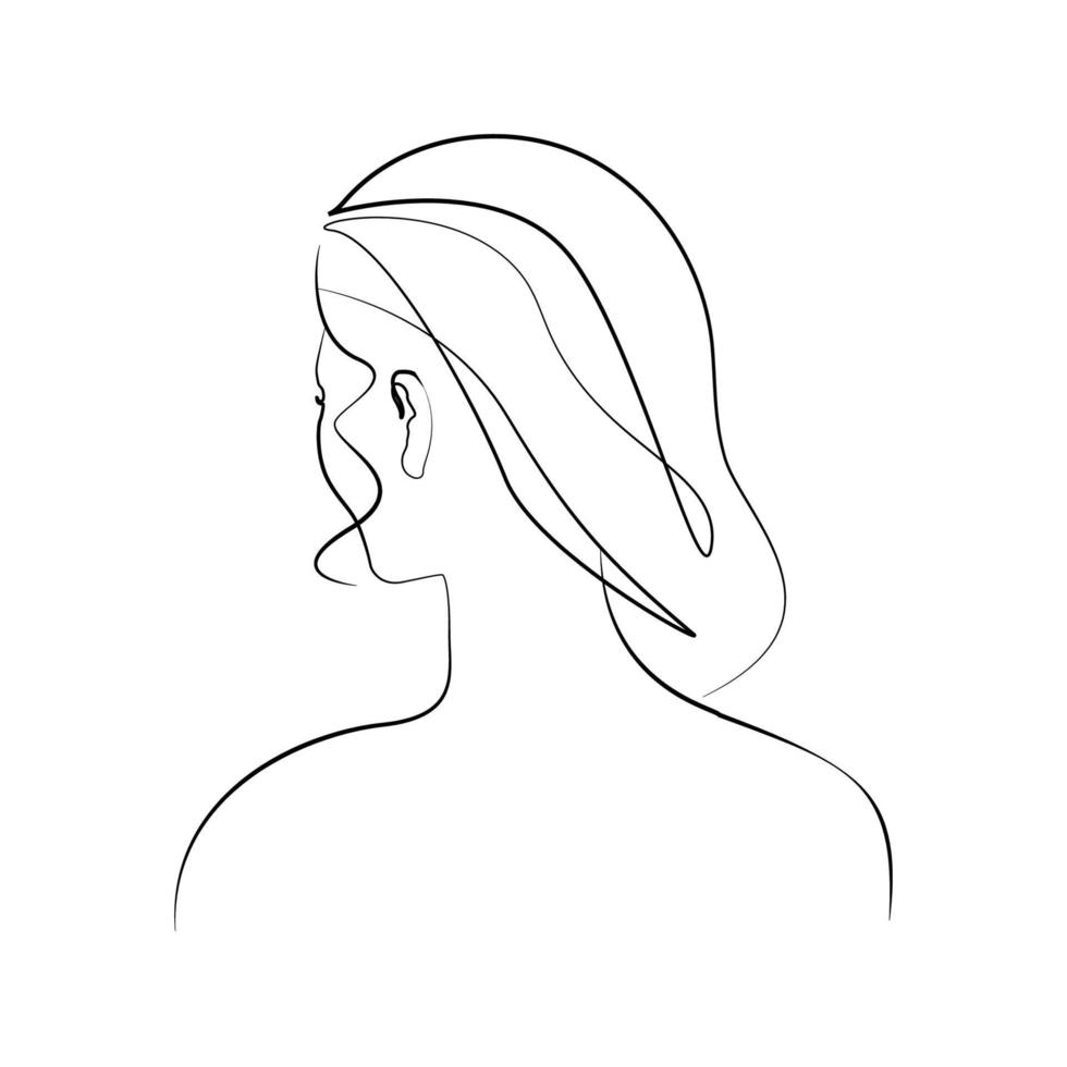 mujer línea arte ilustración elegante una línea arte estilo vector