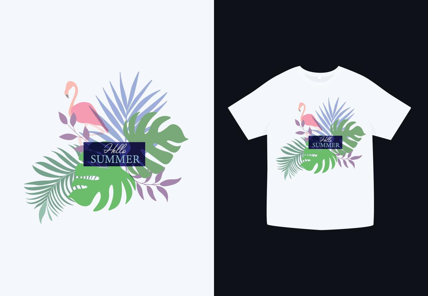 diseño plano de diseño de camiseta tropical de verano vector
