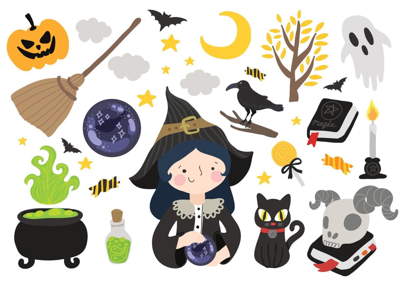 cute cartoon character halloween isolate vector