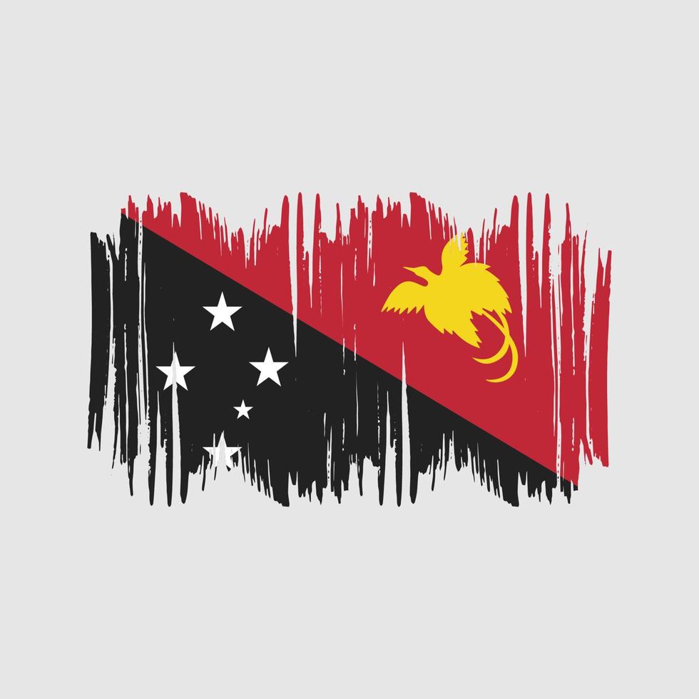 Papua New Guinea Flag Vector Brush. National Flag Brush Vector