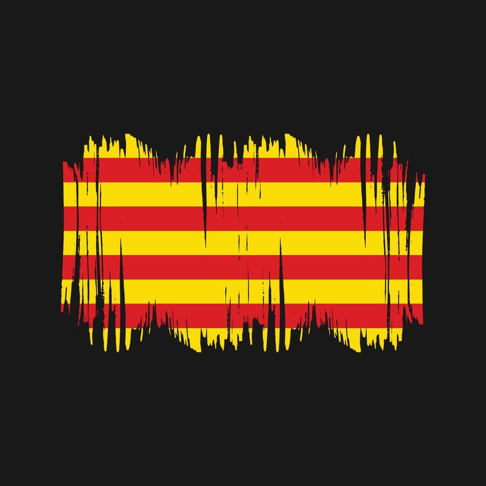 Catalonia Flag Vector Brush. National Flag Brush Vector