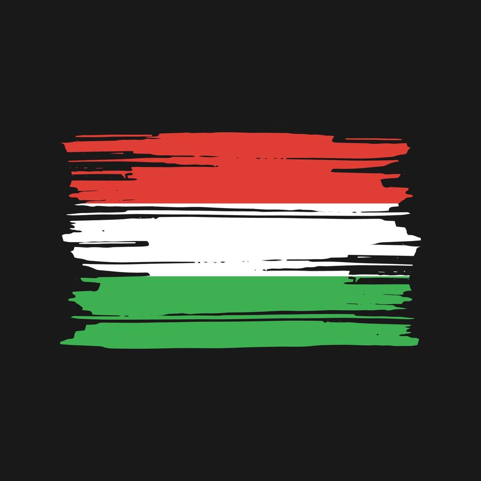 Hungary Flag Brush Vector. National Flag Design vector