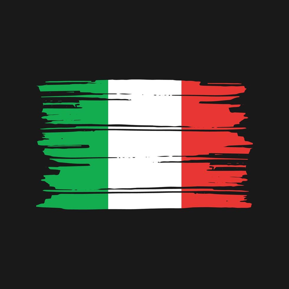 vector de pincel de bandera de italia. diseño de la bandera nacional