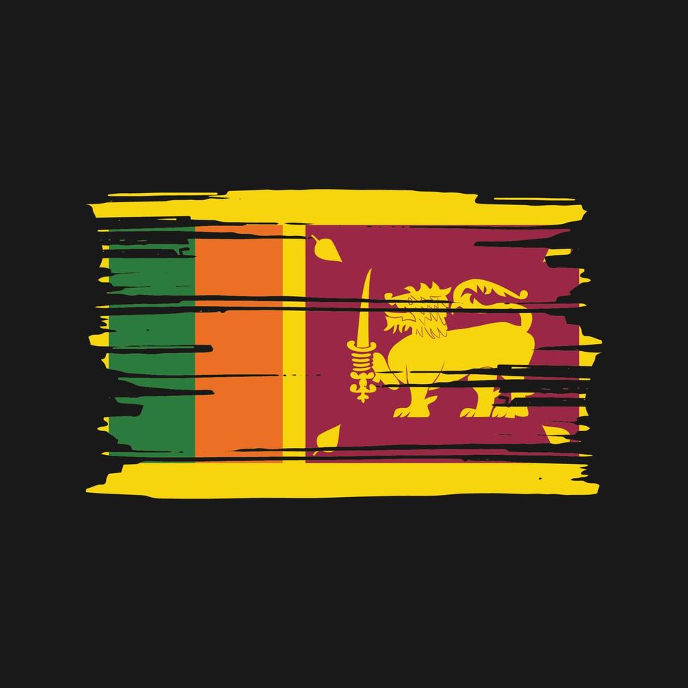 Sri Lanka Flag Brush Vector. National Flag Design vector