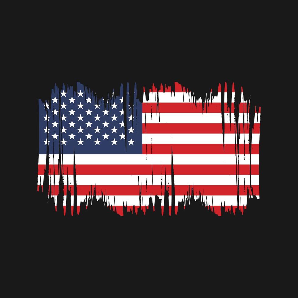 American Flag Vector Brush. National Flag Brush Vector