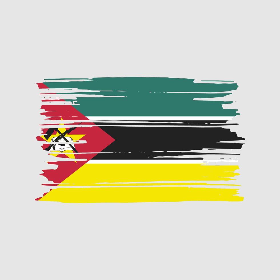 vector de pincel de bandera de mozambique. diseño de la bandera nacional