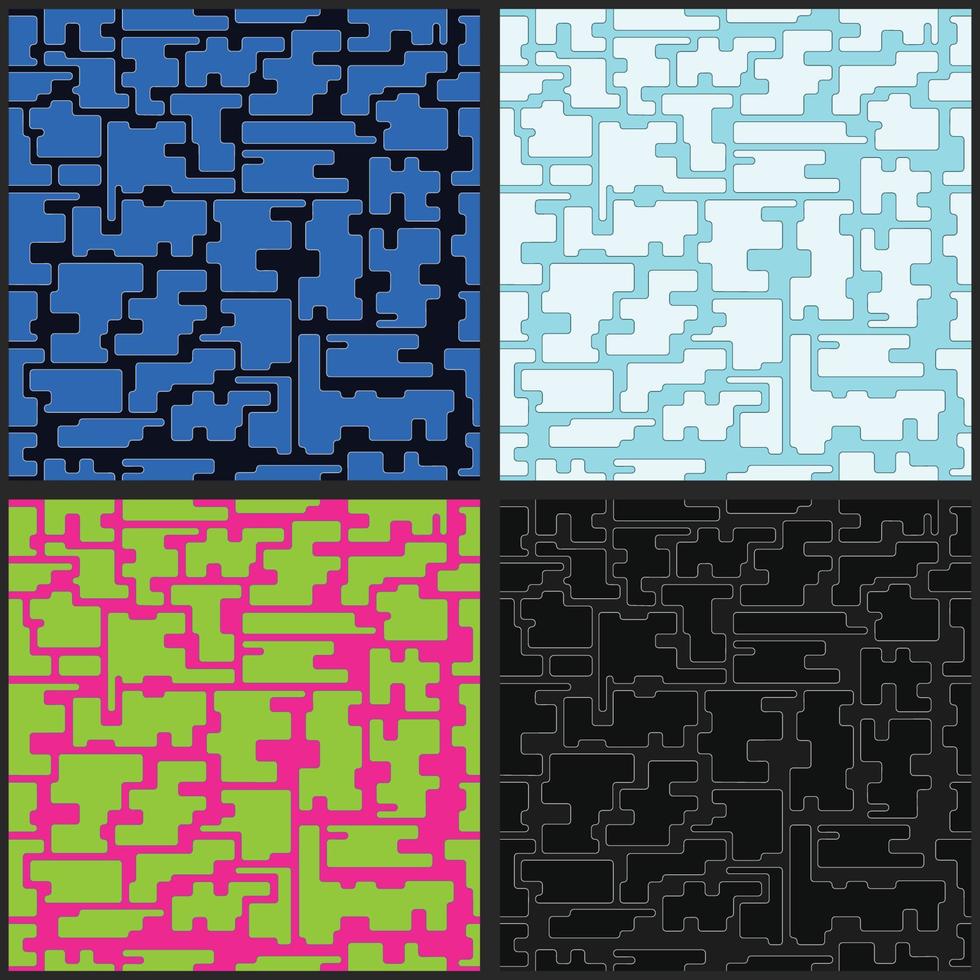 patrones sin fisuras geométricos abstractos de formas redondeadas vector