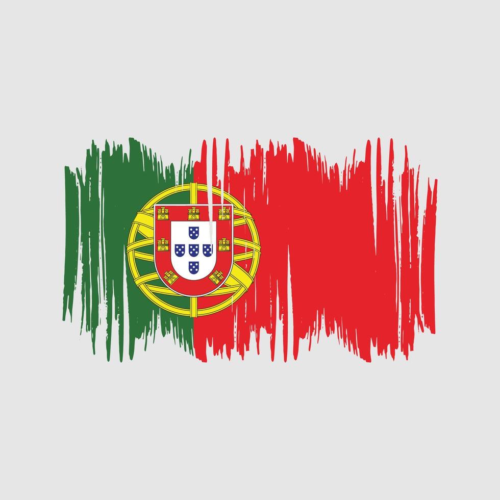 Portugal Flag Vector Brush. National Flag Brush Vector