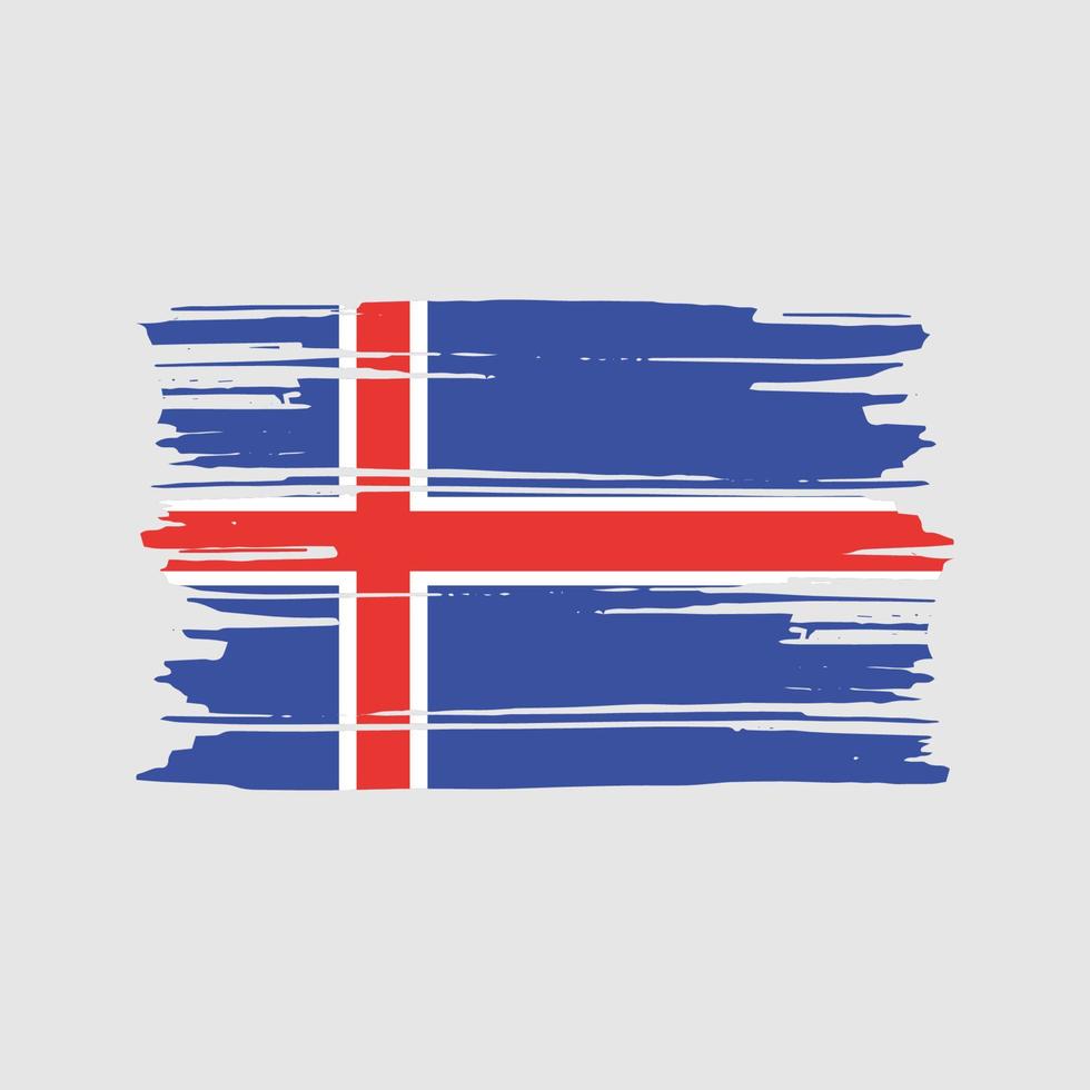 vector de pincel de bandera de islandia. diseño de la bandera nacional