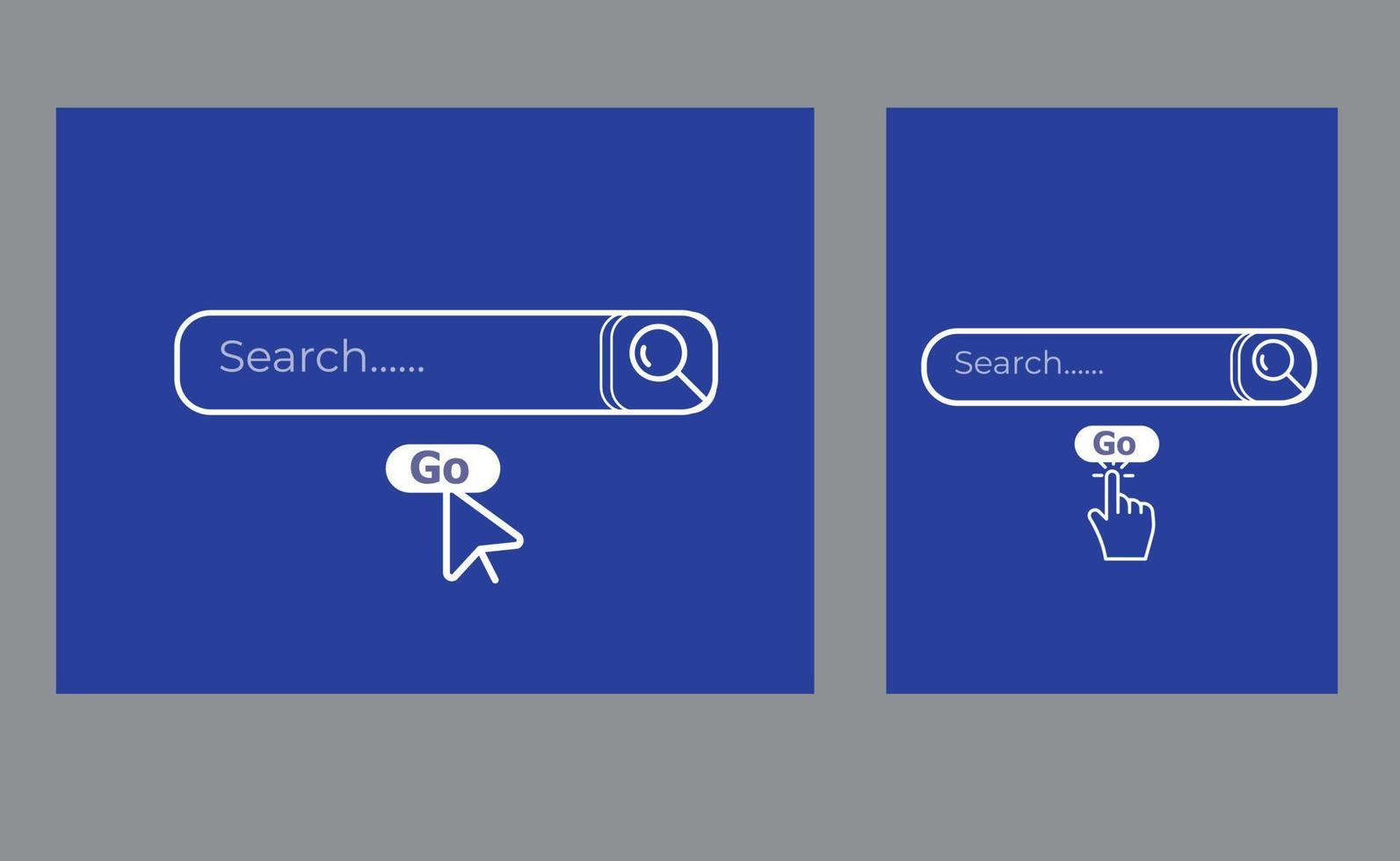 Search Bar Template Set for User Interface, Web, App, Software. Ready Search Form Collection - Vector Illustration