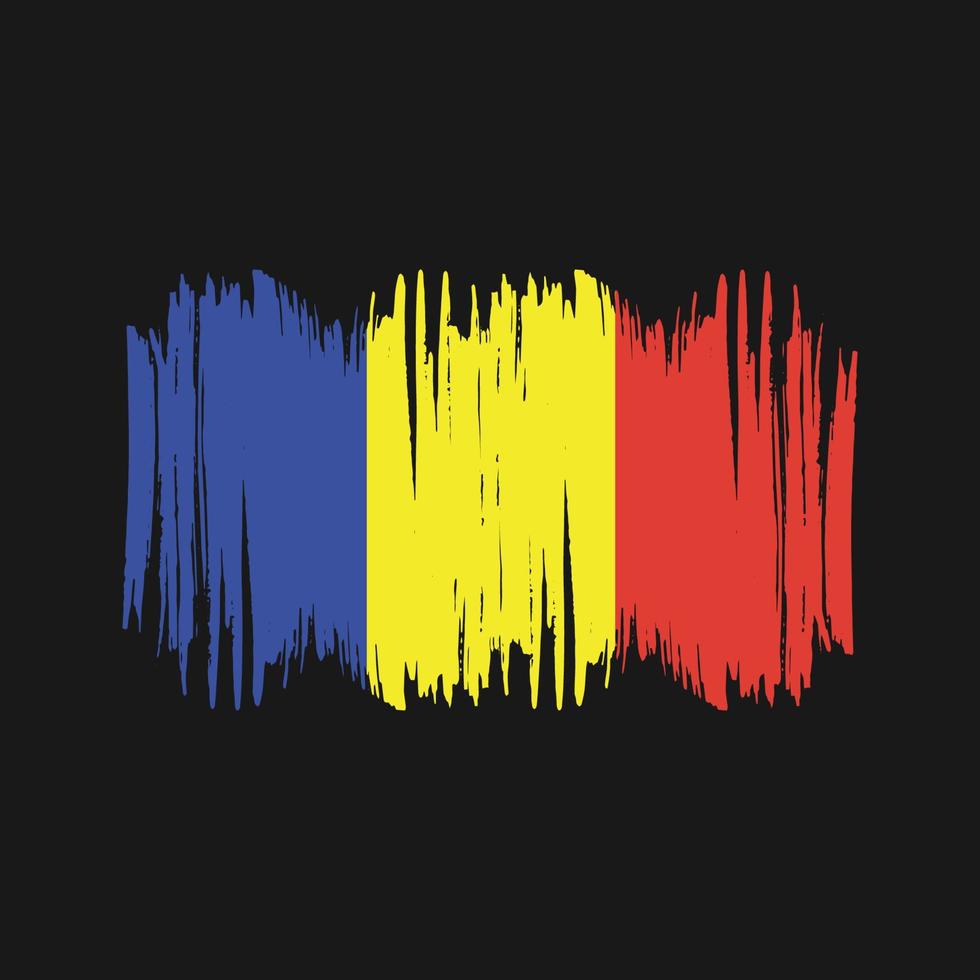 cepillo de vector de bandera de rumania. vector de pincel de bandera nacional