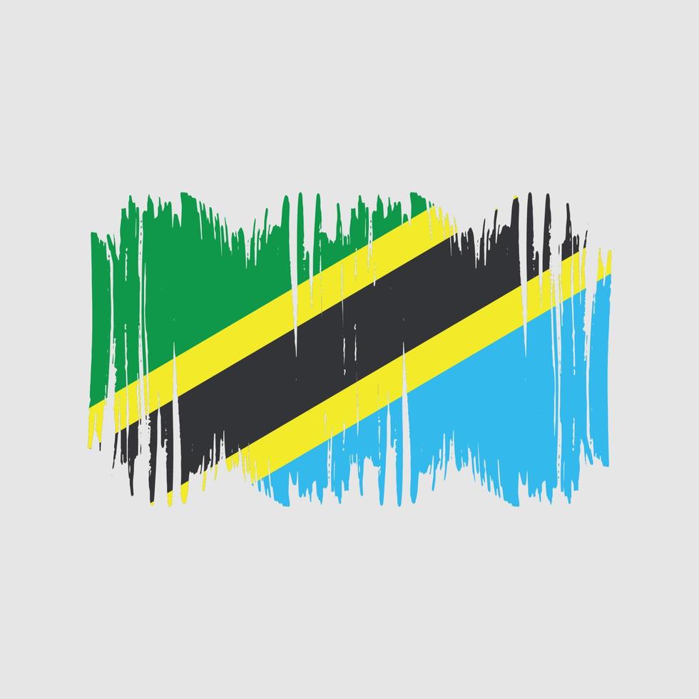 pincel vectorial de bandera de tanzania. vector de pincel de bandera nacional