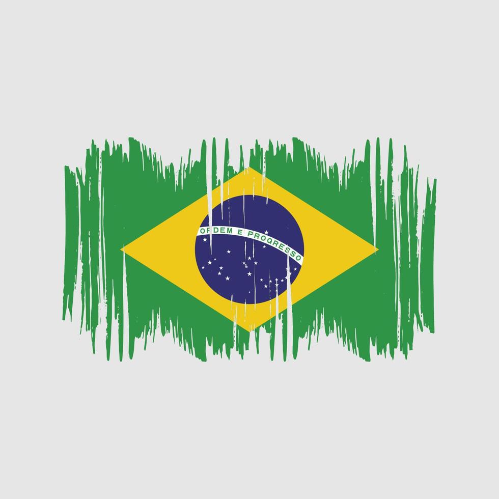 cepillo de vector de bandera de brasil. vector de pincel de bandera nacional