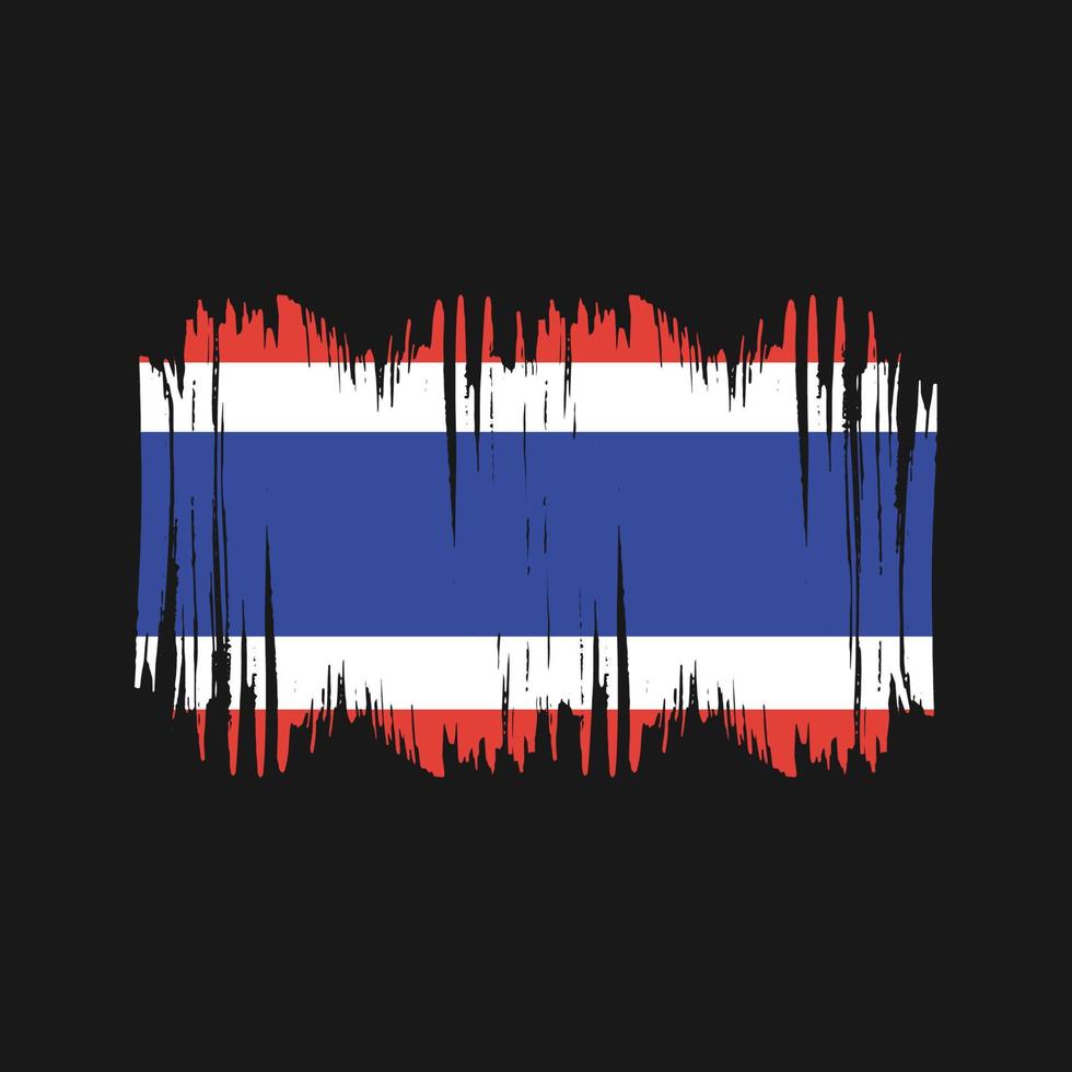 cepillo de vector de bandera de Tailandia. vector de pincel de bandera nacional