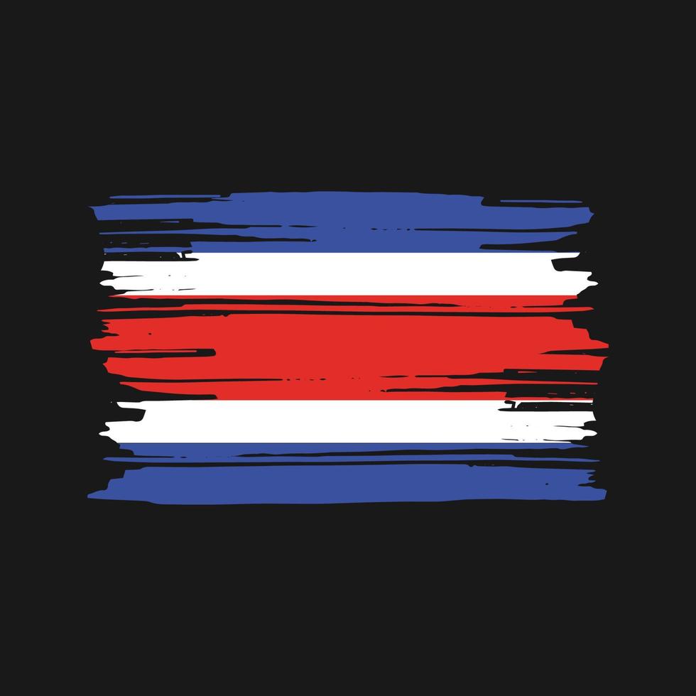 vector de pincel de bandera de costa rica. diseño de la bandera nacional